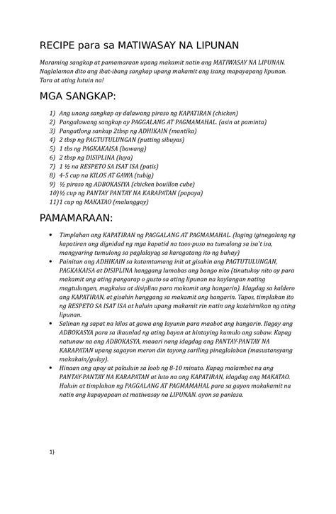 matiwasay na lipunan|SANGKAP NG ISANG MATIWASAY NA LIPUNAN (ESP 9).